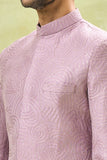 Purple Embroidered Achkan Set