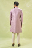 Purple Embroidered Achkan Set