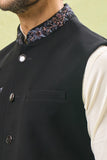 Black Embroidered Nehru Jacket