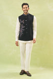 Black Embroidered Nehru Jacket