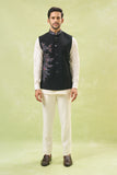 Black Embroidered Nehru Jacket
