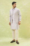 Grey Embroidered Kurta-Jacket Set