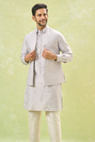 Grey Embroidered Kurta-Jacket Set