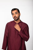 WINE PINTUCK KURTA