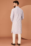 Purple Kashmiri embroidered chikankari kurta