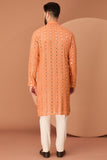 Classic Orange mirror-work kurta