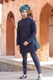 Midnight blue astronomy art embroidered Kurta