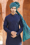 Midnight blue astronomy art embroidered Kurta