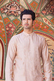 Old rose overlap Kurta with forts embroidery
