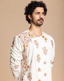 Ivory Embroidered Angarakha Kurta Set