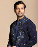 Navy Embroidered Kurta Set