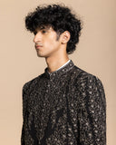 Noir Crystal Embellished Indowestern