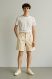 Cotton Bermuda Shorts - Beige