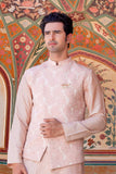 Old rose asymmetric Jacket with beads