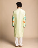 Mint Botanical Embroidered Kurta Set