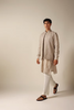 Lotus Motif Kurta with Lotus Motif Bandi Set