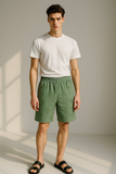Embroidered Shorts- Sage