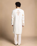 Ivory Embroidered Angarakha Kurta Set