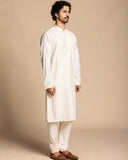 Ivory Pintucked Panelled Kurta