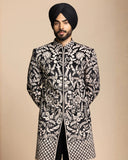 Black Heritage Floral Indowestern