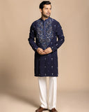Navy Embroidered Kurta Set