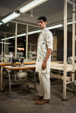 BLUE KAARI OPEN BANDI WITH MATCHING KURTA PAJAMA SET