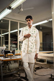 GREEN VAANA OPEN BANDI WITH MATCHING KURTA PAJAMA SET