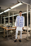 WHITE ANAAR OPEN BANDI WITH MATCHING KURTA PAJAMA SET