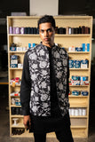 BLACK ANAR OPEN BANDI WITH MATCHING KURTA PAJAMA SET