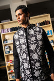 BLACK ANAR OPEN BANDI WITH MATCHING KURTA PAJAMA SET