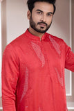 ONYX RUST EMBROIDERED KURTA ENSEMBLE