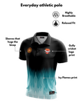 Icy Flames Dri-FIT Graphite Black GA cricket polo