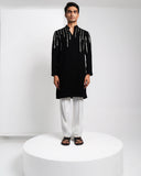 Silver Lining Kurta - Black