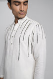 Silver lining kurta - White
