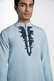 Silk crepe kurta- blue