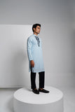 Silk crepe kurta- blue