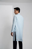 Silk crepe kurta- blue