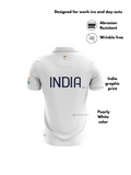 Bharat Army Pearly White Cricket polo