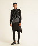 Contrast Thread Embroidery Jawahar Jacket Black