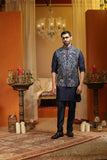 Ink Blue Resham Embroidery with Katdana work.