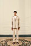 Beige Lycra Tailored Shacket