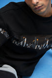 Black Coastline Embroidered T-Shirt