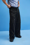 Black Shoji all-over Patchwork Trousers