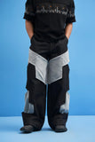 Black Structured Layered Trousers