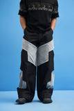 BLACK STRUCTURED LAYERED TROUSERS