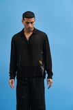 Black Sutairu Hand Embroidered Shirt