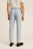 Blue Striped Cotton Trousers