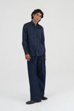 Contrast Stitch Cotton Satin Shirt