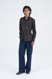 Piped Cotton Satin Shirt
