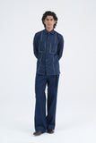 Piped Cotton Satin Shirt